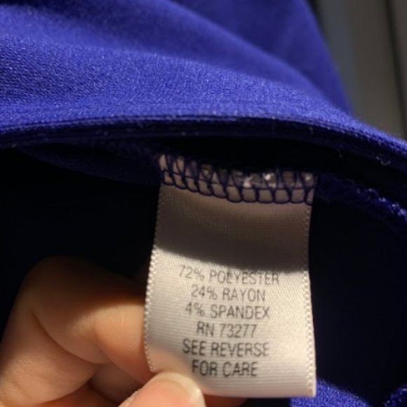 Royal Blue Crop/Balloon Sleeves Top - Picture 6 of 7